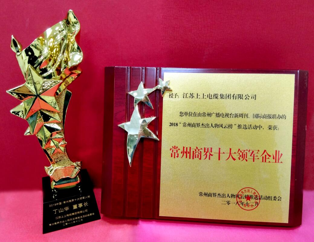 2018年12月6日，丁山華董事長榮獲“常州商界十大領(lǐng)軍人物”